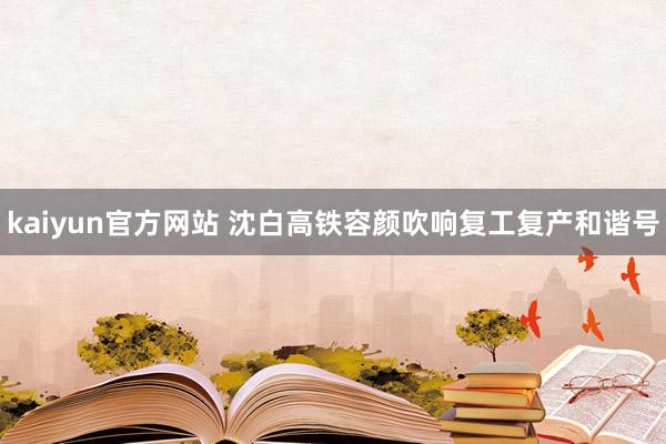 kaiyun官方网站 沈白高铁容颜吹响复工复产和谐号