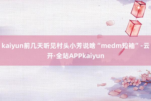 kaiyun前几天听见村头小芳说啥“medm短袖”-云开·全站APPkaiyun
