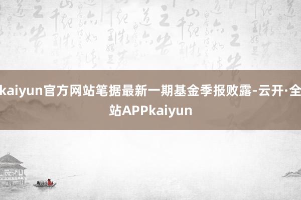 kaiyun官方网站笔据最新一期基金季报败露-云开·全站APPkaiyun