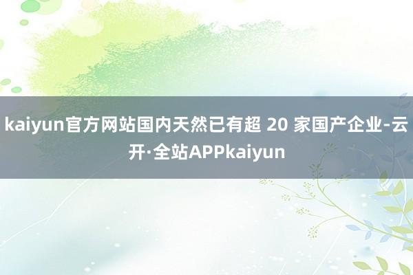 kaiyun官方网站国内天然已有超 20 家国产企业-云开·全站APPkaiyun