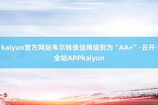 kaiyun官方网站韦尔转债信用级别为“AA+”-云开·全站APPkaiyun