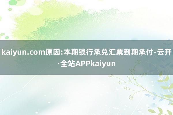kaiyun.com原因:本期银行承兑汇票到期承付-云开·全站APPkaiyun