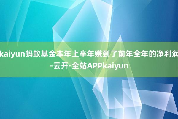 kaiyun蚂蚁基金本年上半年赚到了前年全年的净利润-云开·全站APPkaiyun