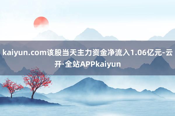 kaiyun.com该股当天主力资金净流入1.06亿元-云开·全站APPkaiyun