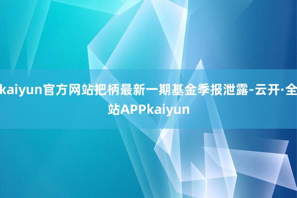 kaiyun官方网站把柄最新一期基金季报泄露-云开·全站APPkaiyun