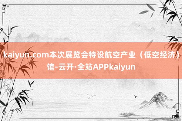 kaiyun.com本次展览会特设航空产业（低空经济）馆-云开·全站APPkaiyun