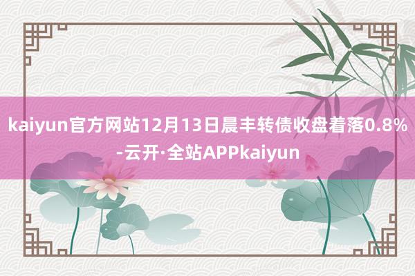 kaiyun官方网站12月13日晨丰转债收盘着落0.8%-云开·全站APPkaiyun