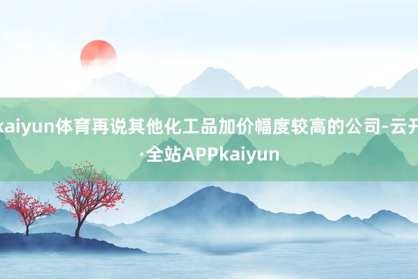 kaiyun体育再说其他化工品加价幅度较高的公司-云开·全站APPkaiyun