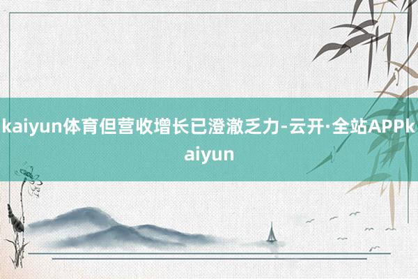kaiyun体育但营收增长已澄澈乏力-云开·全站APPkaiyun