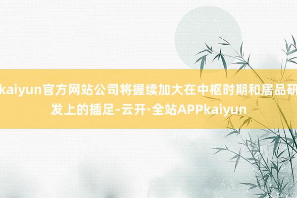 kaiyun官方网站公司将握续加大在中枢时期和居品研发上的插足-云开·全站APPkaiyun