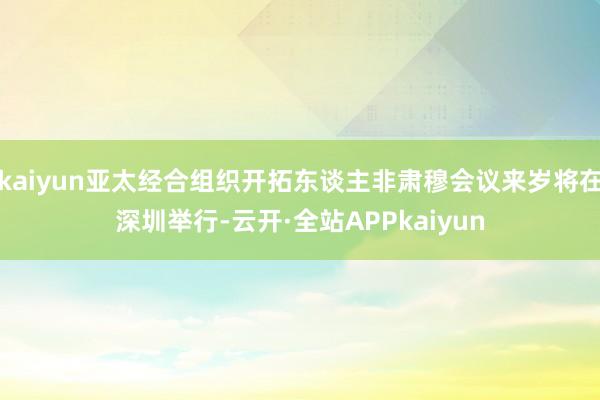 kaiyun亚太经合组织开拓东谈主非肃穆会议来岁将在深圳举行-云开·全站APPkaiyun